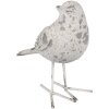 Clayre & Eef 6PR4122 Pájaro Decorativo 15x7x14 cm Gris - Accesorio Hogar con Estilo