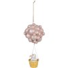 Clayre & Eef 6PR4125 Globo Aerostático Colgante Decorativo 11x10x22cm Beige Rosa