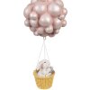 Clayre & Eef 6PR4125 Globo Aerostático Colgante Decorativo 11x10x22cm Beige Rosa