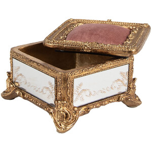 Clayre & Eef 6PR4132 Caja para joyas color oro 12x12x7 cm