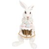 Clayre & Eef 6PR4147 Conejo Decorativo Oro Blanco 8x7x14 cm