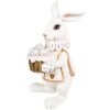 Clayre & Eef 6PR4147 Conejo Decorativo Oro Blanco 8x7x14 cm