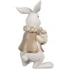 Clayre & Eef 6PR4152 Conejo Decorativo Blanco Marrón 8x7x13 cm