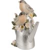 Clayre & Eef 6PR4982 Decoración Pájaros en Regadera 11x8x13cm Gris