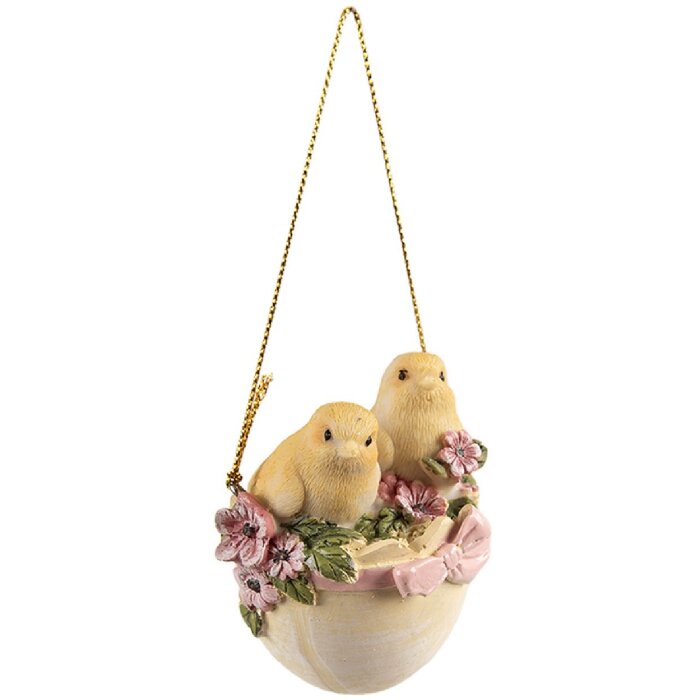 Clayre & Eef 6PR4983 Percha decoración pollito 5x5x7 cm Amarillo