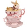 Clayre & Eef 6PR4985 Tazas Decorativas Conejo 9x7x10 cm Marrón Rosa