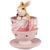Clayre & Eef 6PR4985 Tazas Decorativas Conejo 9x7x10 cm Marrón Rosa