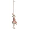 Clayre & Eef 6PR4990 Colgante Conejo Blanco Rosa 4x4x10 cm