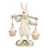 Clayre & Eef 6PR4993 Conejo Decorativo Blanco/Verde 12x7x17cm