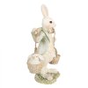Clayre & Eef 6PR4993 Conejo Decorativo Blanco/Verde 12x7x17cm