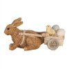 Clayre & Eef 6PR5005 Conejo decorativo con carrito Marrón 15x5x7 cm