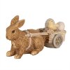 Clayre & Eef 6PR5005 Conejo decorativo con carrito Marrón 15x5x7 cm