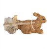 Clayre & Eef 6PR5005 Conejo decorativo con carrito Marrón 15x5x7 cm