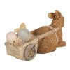 Clayre & Eef 6PR5005 Conejo decorativo con carrito Marrón 15x5x7 cm