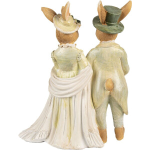 Conejo Decorativo Clayre & Eef 6PR5019 Marrón Verde 17x8x21 cm