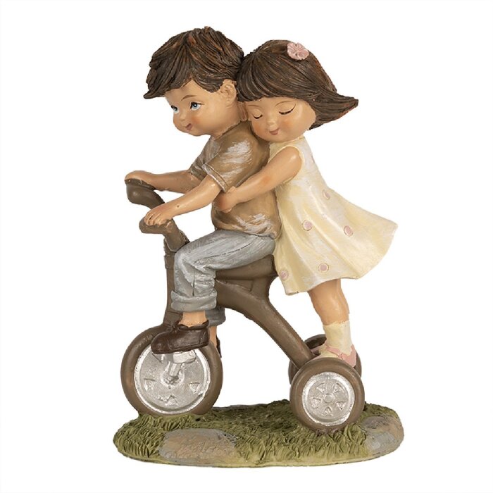 Clayre & Eef 6PR5027 Decoración Niños en Bicicleta 10x6x14 cm Marrón