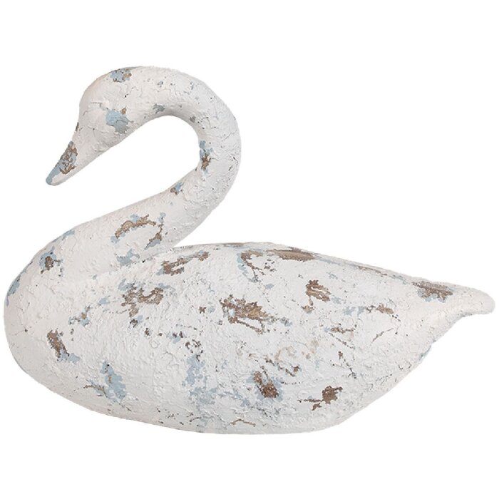 Clayre & Eef 6PR5055 Decoración Cisne 32x14x22cm Blanco Marrón