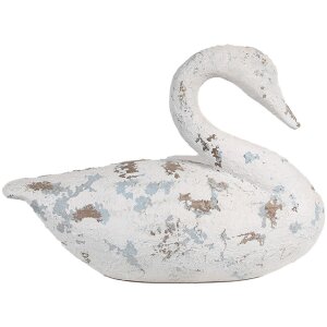 Clayre & Eef 6PR5055 Decoración Cisne 32x14x22cm Blanco Marrón