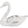 Clayre & Eef 6PR5056 Cisne Decorativo Blanco Marrón 33x16x28 cm Poliresina Aspecto Vintage