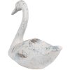 Clayre & Eef 6PR5056 Cisne Decorativo Blanco Marrón 33x16x28 cm Poliresina Aspecto Vintage