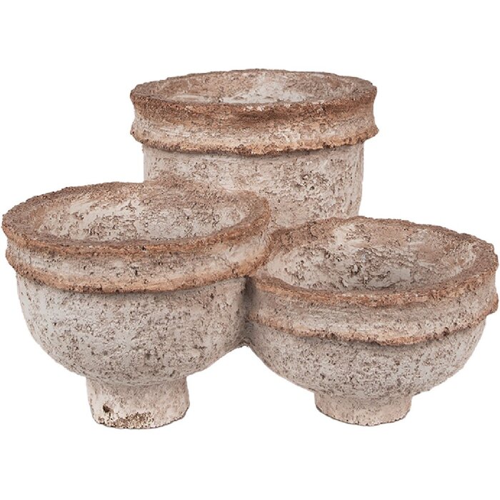 Clayre & Eef 6PR5062 Maceta Beige 27x29x17 cm Decoración Hogar