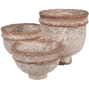 Clayre & Eef 6PR5062 Maceta Beige 27x29x17 cm Decoración Hogar