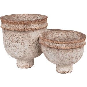Clayre & Eef 6PR5062 Maceta Beige 27x29x17 cm Decoración Hogar