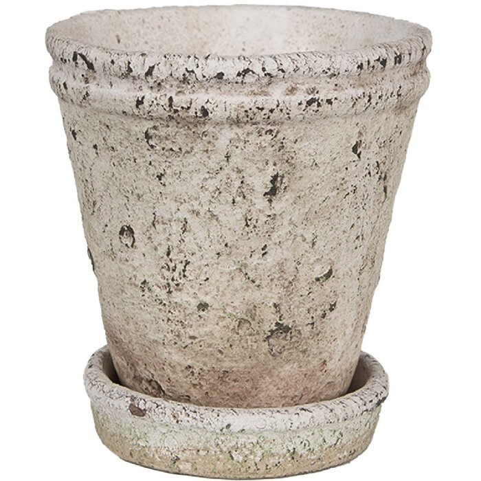 Clayre & Eef 6TE0503L Macetero Beige Ø 13x14 cm