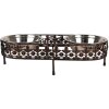 Clayre & Eef 6Y5430 Comedero para Animales Marrón 43x18x12cm 2x500ml