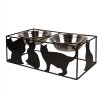 Clayre & Eef 6Y5432 Comedero para Animales Negro 38x20x14cm 2x500ml