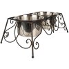 Clayre & Eef 6Y5434 Comedero Animal 46x26x16cm 2x2000ml Marrón