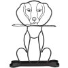 Clayre & Eef 6Y5437 Paragüero motivo perro 46x15x58 cm negro
