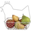 Clayre & Eef 6Y5482 Cesta Pollo 27x16x27cm Blanco Decorativa Práctica Elegante
