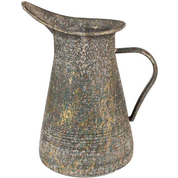 Clayre & Eef 6Y5506 Jarra Decorativa Oro Verde 21x15x25 cm