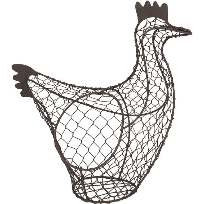 Clayre & Eef 6Y5520 Cesta Pollo 37x16x32 cm Marrón Decorativa Almacenaje