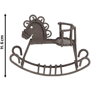 Clayre & Eef 6Y5523 Decoración Caballo Balancín Marrón 9x3x6 cm