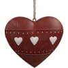Clayre & Eef 6Y5552 Percha Decorativa Corazón Rojo 11x2x10 cm