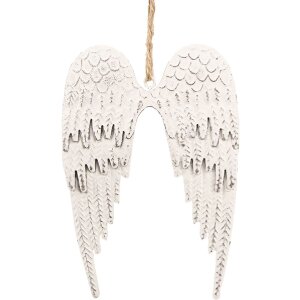 Clayre & Eef 6Y5554S Alas Decorativas Blanco 14x9 cm