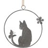 Clayre & Eef 6Y5560 Percha Gato 14x14 cm Decoración Gris