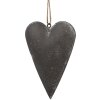Clayre & Eef 6Y5570 Decoración para colgar corazón 11x2x8 cm Gris