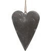 Clayre & Eef 6Y5570 Decoración para colgar corazón 11x2x8 cm Gris