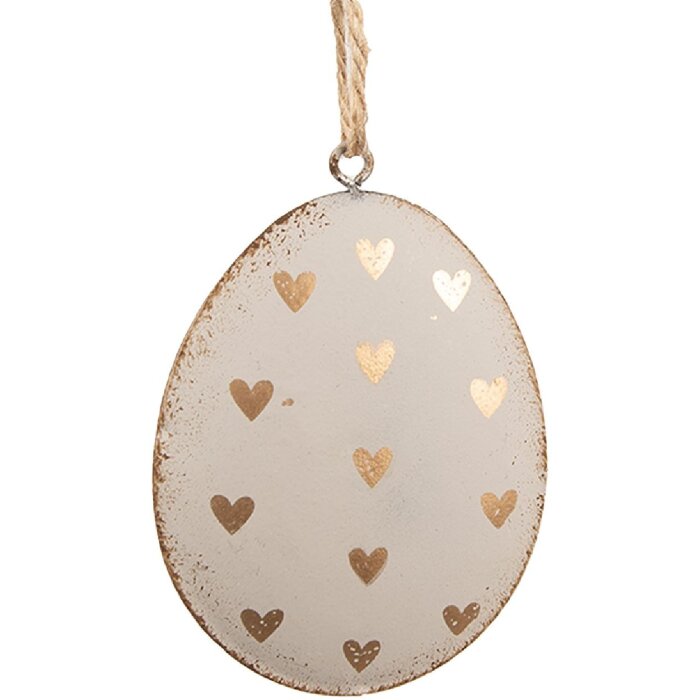 Clayre & Eef 6Y5575 Huevo colgante decorativo 8x1x6 cm Gris - Decoración de Pascua