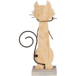 Clayre & Eef 6Y5594 Decoración Gato 21x8x38 cm Blanco