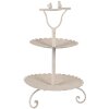 Clayre & Eef 6Y5601 Estantería Hierro Beige Redonda Ø 32x51 cm Antiguo con pájaro