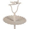 Clayre & Eef 6Y5601 Estantería Hierro Beige Redonda Ø 32x51 cm Antiguo con pájaro