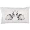 Clayre & Eef BSL36 Funda de Cojín Blanco Gris 30x50 cm Motivo Conejito Poliéster