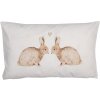 Clayre & Eef BSLC36 Funda de Cojín Blanco Marrón 30x50 cm Motivo Conejito Poliéster
