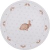 Clayre & Eef BSLC85 Plato Blanco Marrón 33 cm Plástico Motivo Conejito