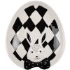 Clayre & Eef CBDP Plato Pequeño Blanco Negro 21x18x4 cm