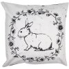 Clayre & Eef DR23 Funda de Cojín Blanco Negro 45x45 cm